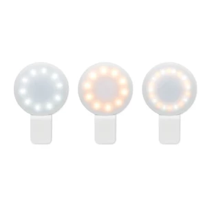 LED selfie svetlo s klipom - PINNY- biele