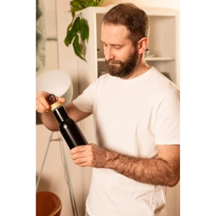 Vákuová fľaša 400 ml Lome - čierna