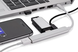 Rozbočovač USB HUB - ROSKO - strieborný