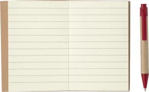 Poznámkový blok Eco1 s perom - červený