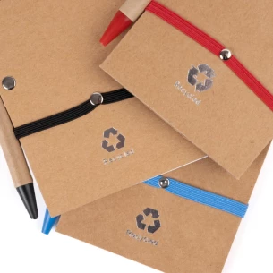 Poznámkový blok Eco2 s perom - červený