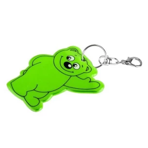 Reflexný prívesok na kľúče s medvedíkom - zelený
