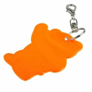 Reflexný prívesok na kľúče s medvedíkom - oranžový