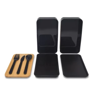 Dvojitý box na obed Victor - čierny