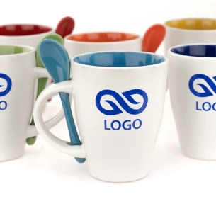 Hrnček s lyžičkou - Lyžička - červená