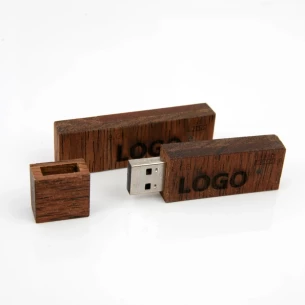 Flash disk Wood 8Gb - béžový