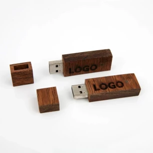 Flash disk Wood 8Gb - béžový
